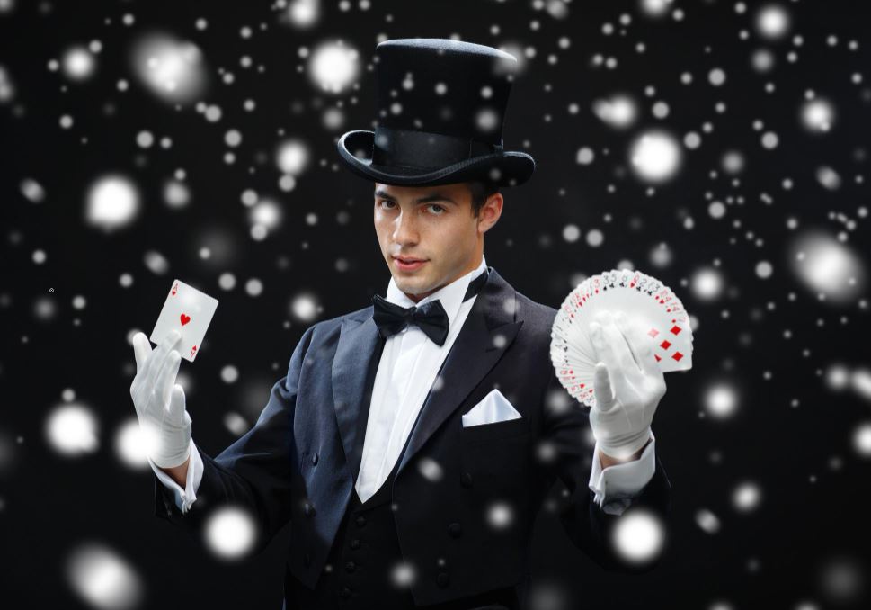 Las Vegas Zauberer - Schnee und Karten